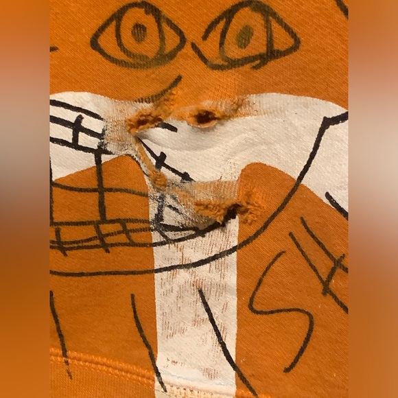 NWT Unique Snow Milk Orange White Blk PEACE Sweatshirt Hoodie Size Small (34-35) - Picture 10 of 10